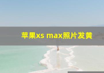 苹果xs max照片发黄